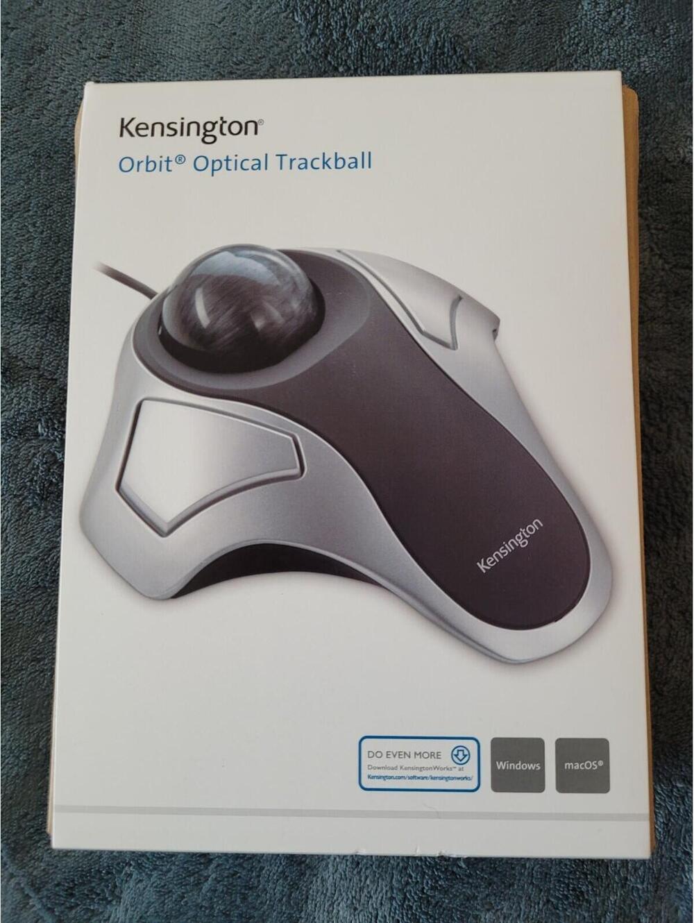 NEW Kensington 64327 Orbit Optical Trackball Mouse USB 2.0 - Black/Silver New